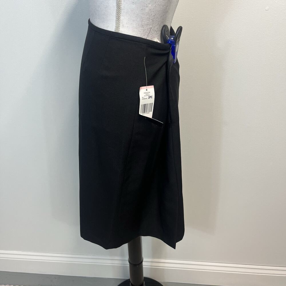 Le Suit Torino Black Pencil Skirt Sz 10 Straight Knee Length Professional Wear - Picture 5 of 7